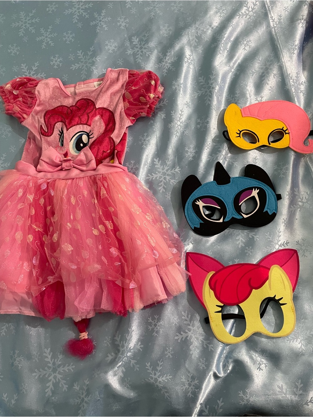 My Little Pony Pinkie pie Tulle Dress-Up Costume and masks size 5.
